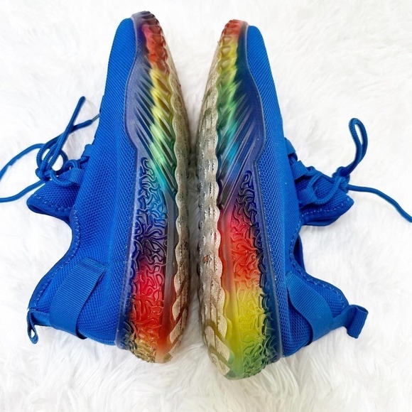 TAXI Affinity Blue Rainbow Sole Sneakers, Slip on, LACED Lauryn 7.5 - Picture 6 of 7